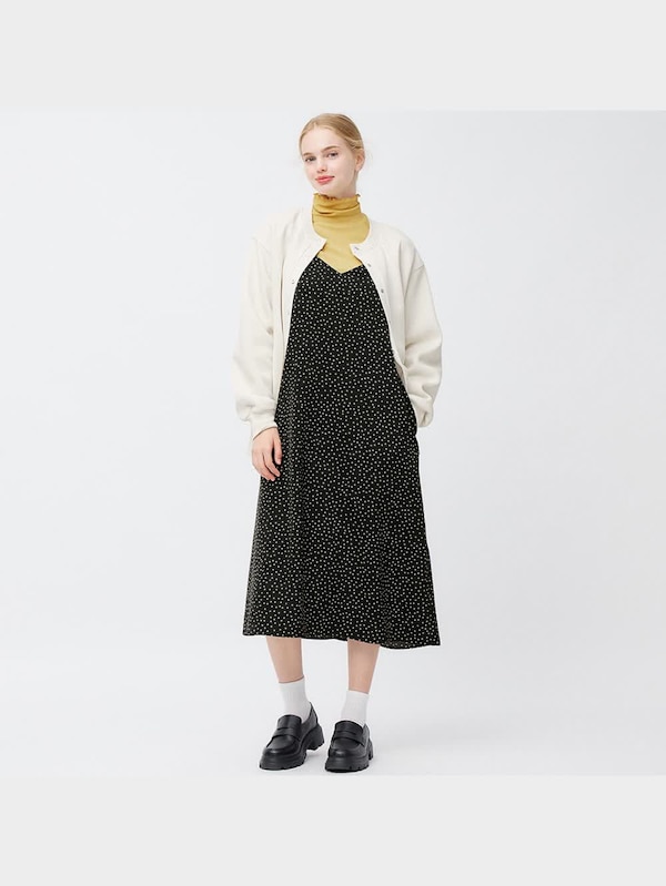 ドットプリントサテンキャミソールワンピース+EC(丈短め110.0～119.0cm)