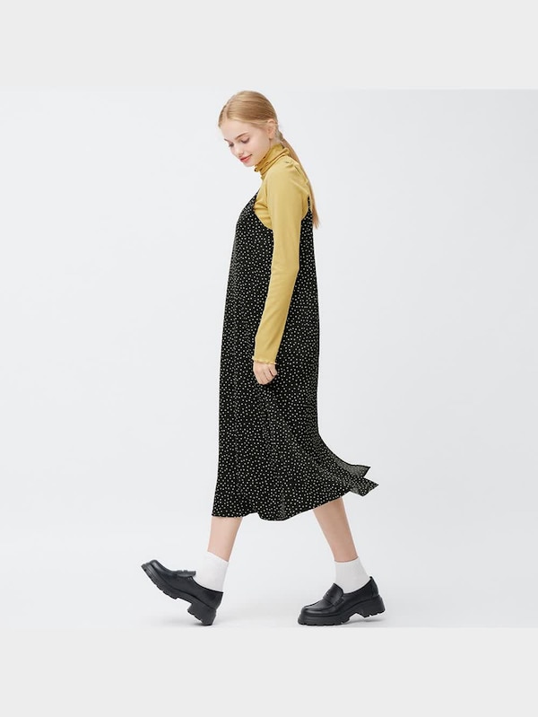 ドットプリントサテンキャミソールワンピース+EC(丈短め110.0～119.0cm)