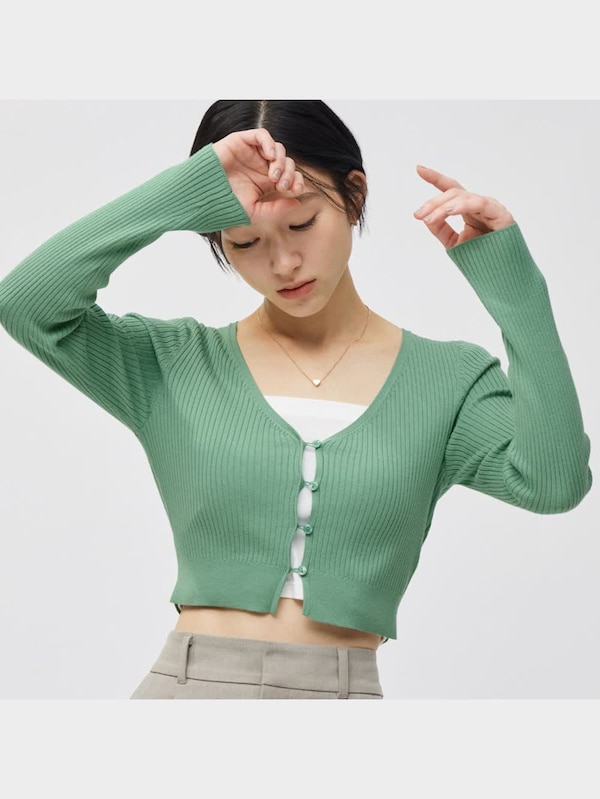 UVカットクロップドカーディガン(長袖)