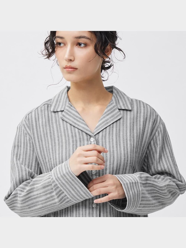 オーガニックコットンパジャマ(ストライプ)長袖&ロングパンツ+E