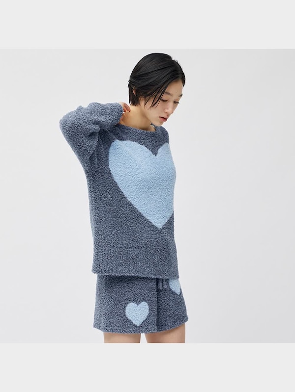 もこもこフィールラウンジプルオーバー(長袖)(ハート)(セットアップ可能)