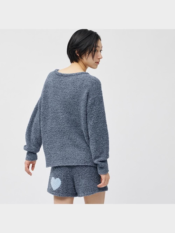 もこもこフィールラウンジプルオーバー(長袖)(ハート)(セットアップ可能)
