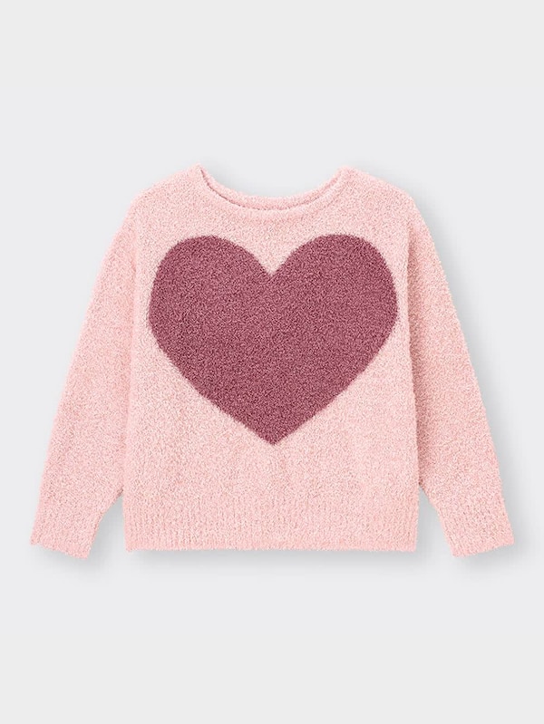 もこもこフィールラウンジプルオーバー(長袖)(ハート)(セットアップ可能)
