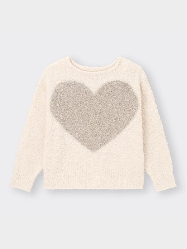 もこ もこフィールラウンジプルオーバー(長袖)(ハート)(セットアップ可能)