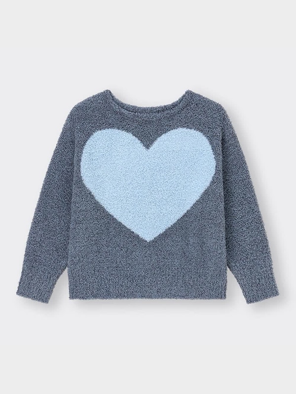 もこもこフィールラウンジプルオーバー(長袖)(ハート)(セットアップ可能)