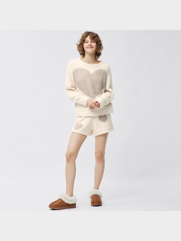 もこもこフィールラウンジショートパンツ(ハート)(セットアップ可能)