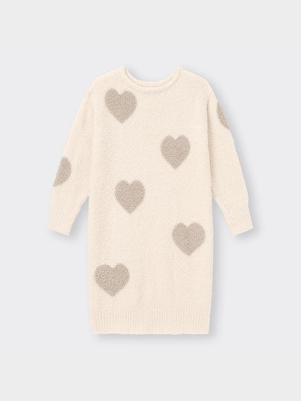 もこもこフィールラウンジワンピース(長袖)(ハート)