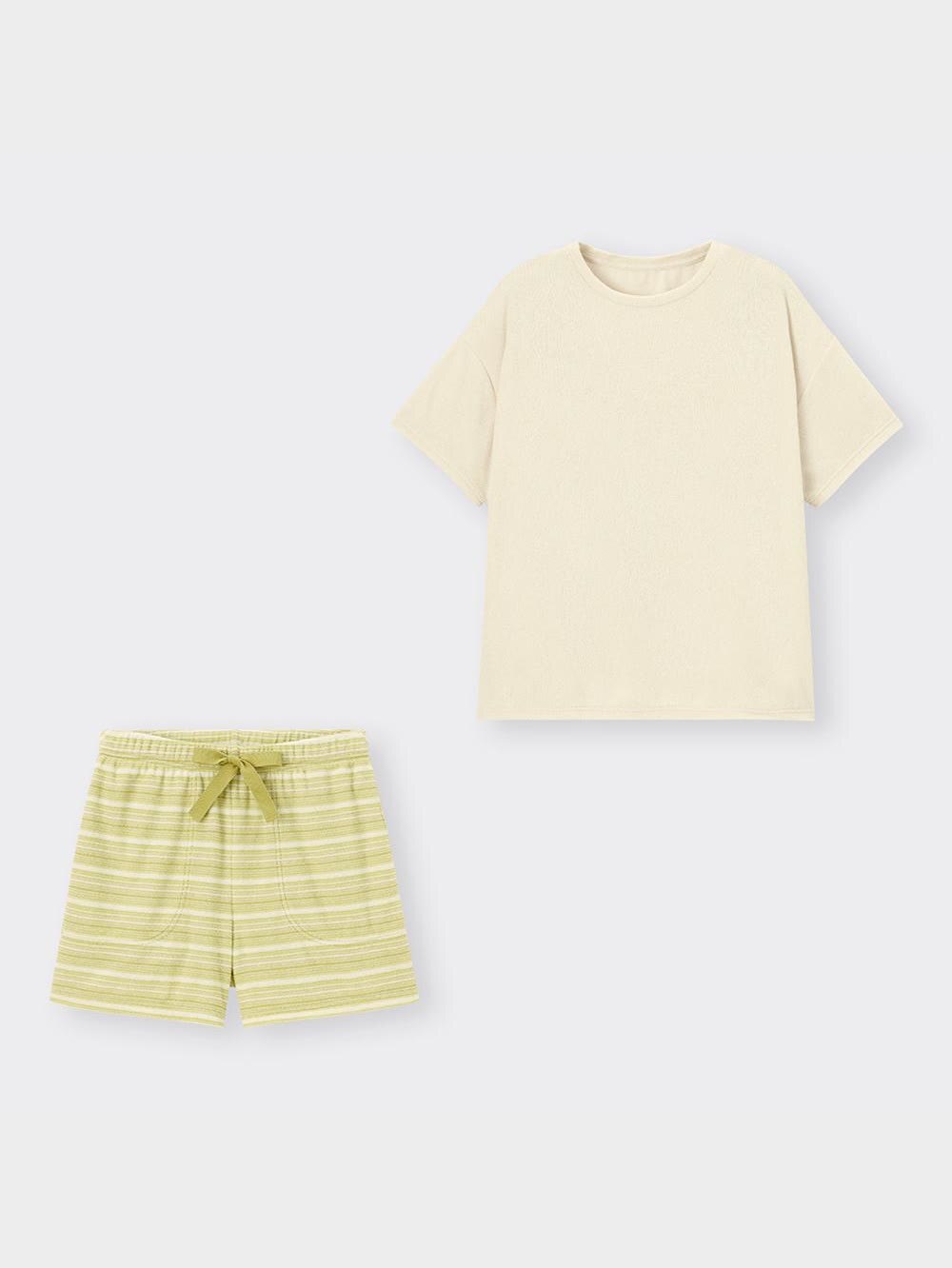 GU公式 | ソフトパイルラウンジセット(半袖&ショートパンツ)