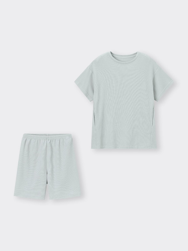 ワッフルラウンジバイカーショーツセット(半袖)