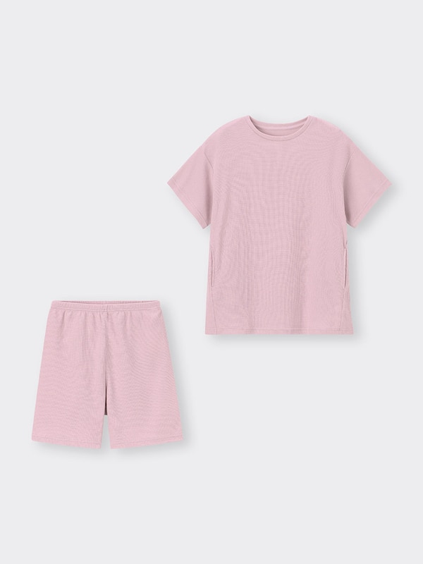 ワッフルラウンジバイカーショーツセット(半袖)