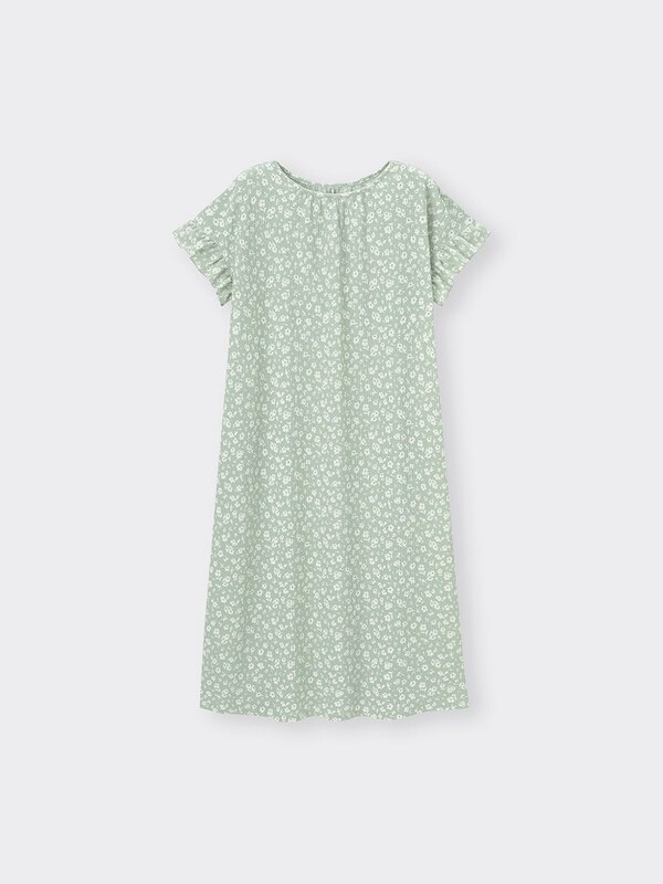 ラウンジワンピース(半袖)(フラワー)+E