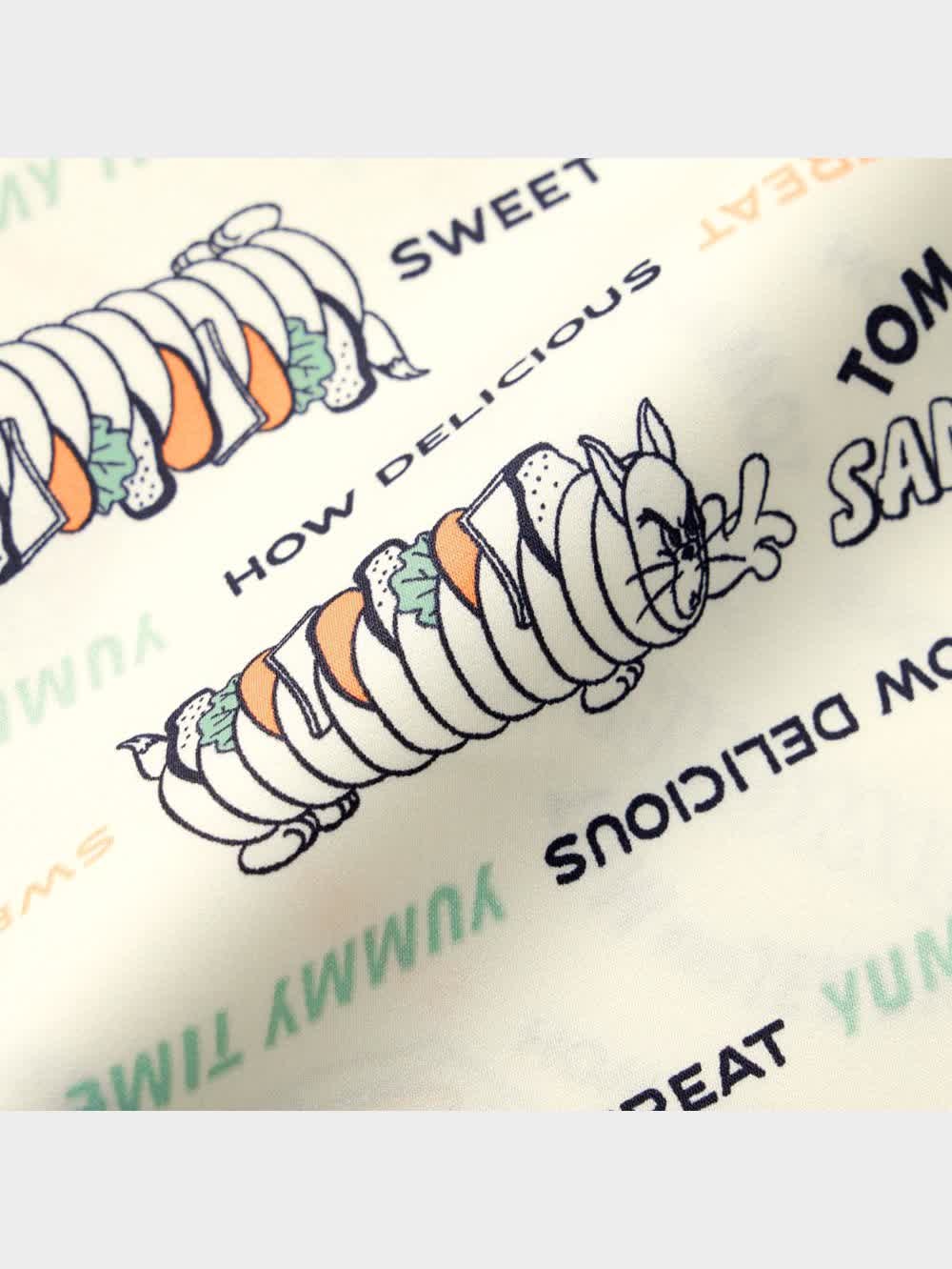 パジャマ2 GU公式 | サテンパジャマ(半袖&ロングパンツ) TOM and JERRY