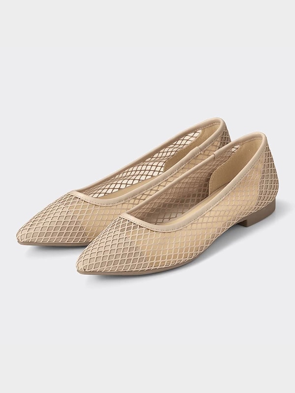 チュールフラットシューズ