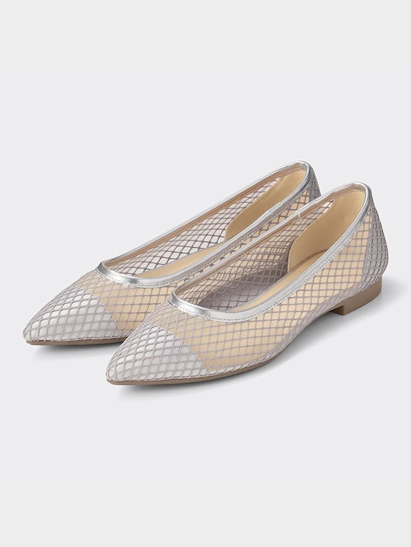 チュールフラットシューズ