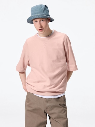 スウェT(5分袖) 【メンズ】 【Tシャツ・スウェット】【GU公式/ジーユー】 【PINK】 スウェT(5分袖) 【メンズ】 【Tシャツ・スウェット】【GU公式/ジーユー】 【PINK】