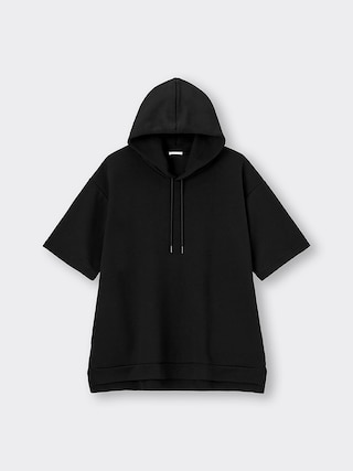 ドライダブルフェイスパーカ(5分袖) 【メンズ】 【Tシャツ・スウェット】【GU公式/ジーユー】 【BLACK】 ドライダブルフェイスパーカ(5分袖) 【メンズ】 【Tシャツ・スウェット】【GU公式/ジーユー】 【BLACK】