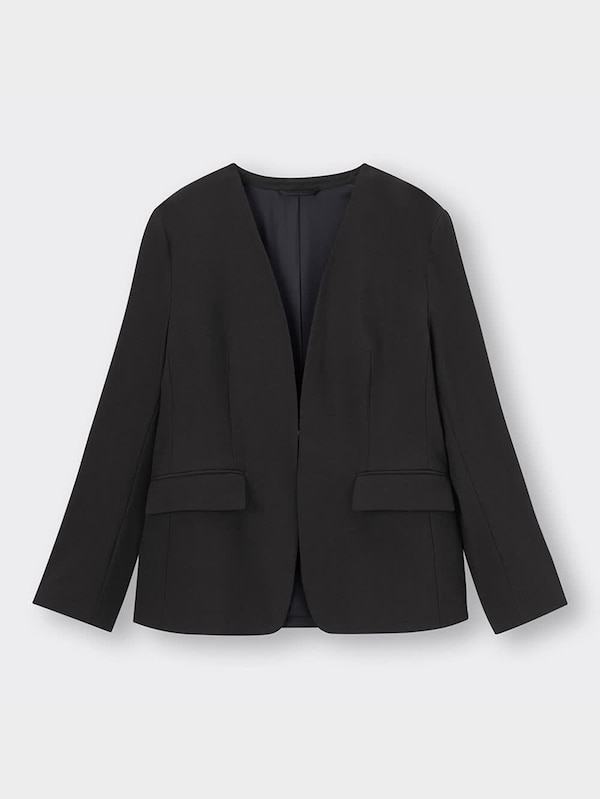 ウォッシャブルノーカラージャケットZ(セットアップ可能)