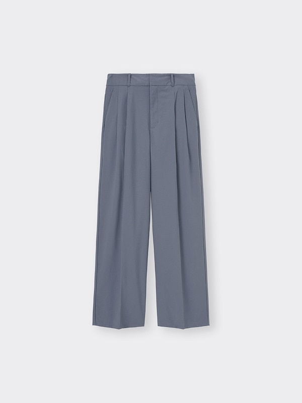 リネンブレンドタックワイドパンツ(丈標準70.0～74.0cm)