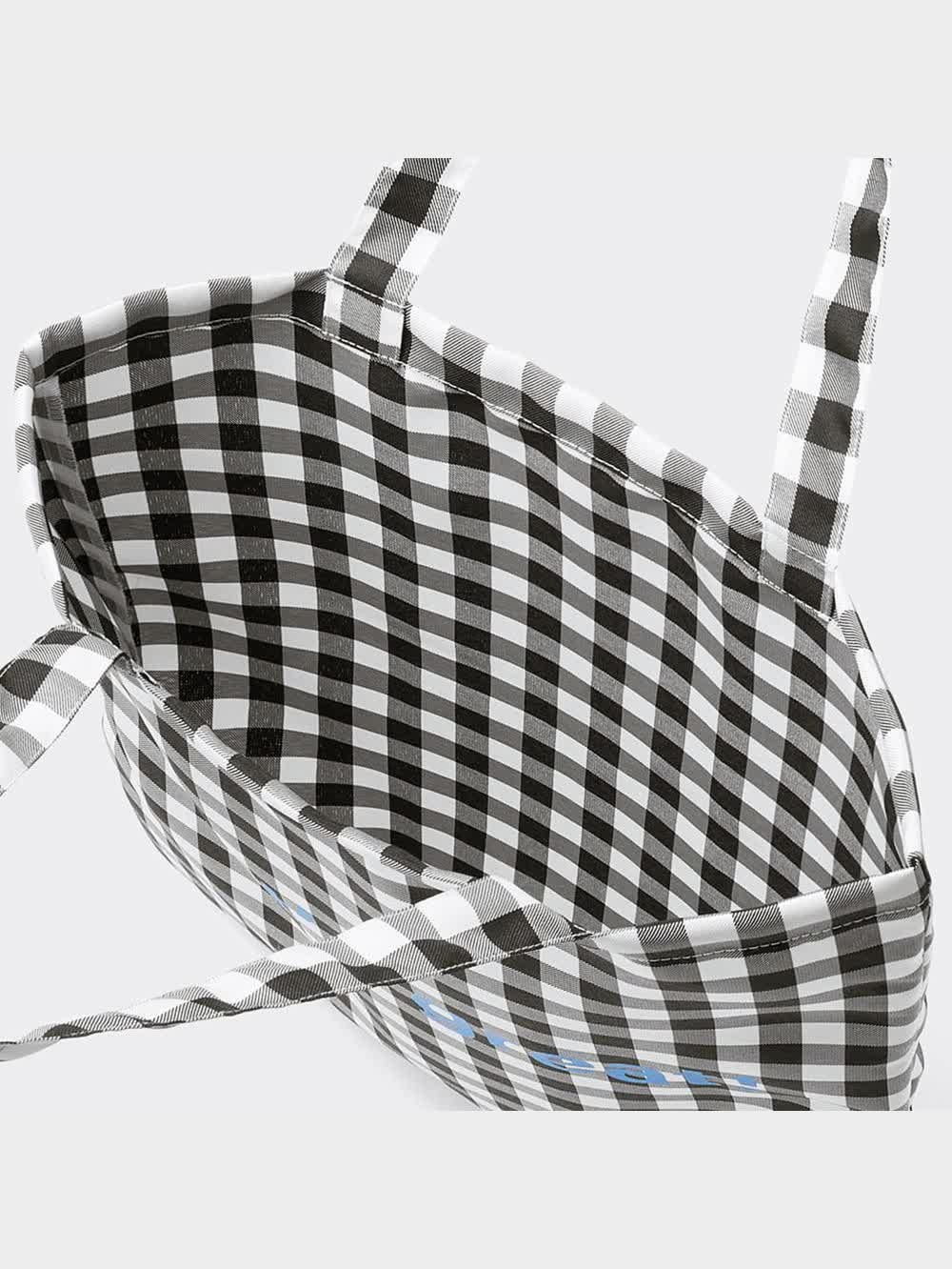 WOVEN 黒白チェック トートバッグ 新品未使用 WANIMAバック トートバッグ 白黒 チェッカー柄