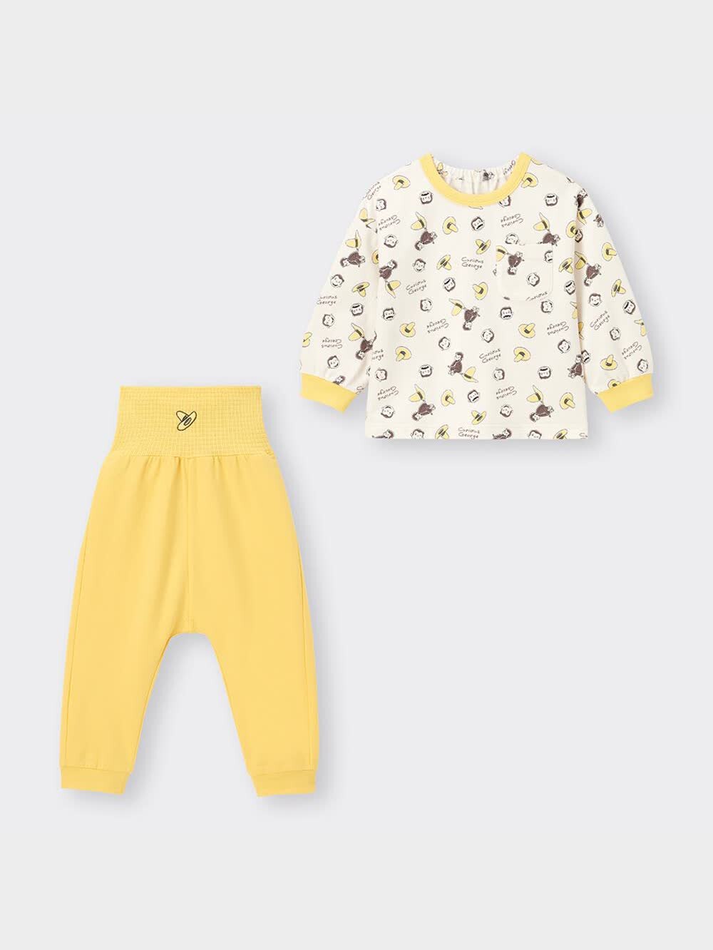 GU公式 | BABY(TODDLER)カンタンパジャマ(長袖) Curious George 1