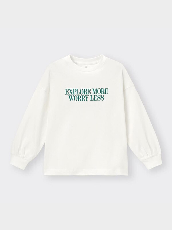 KIDS(男女兼用)グラフィックT(長袖)(刺繍ロゴ)