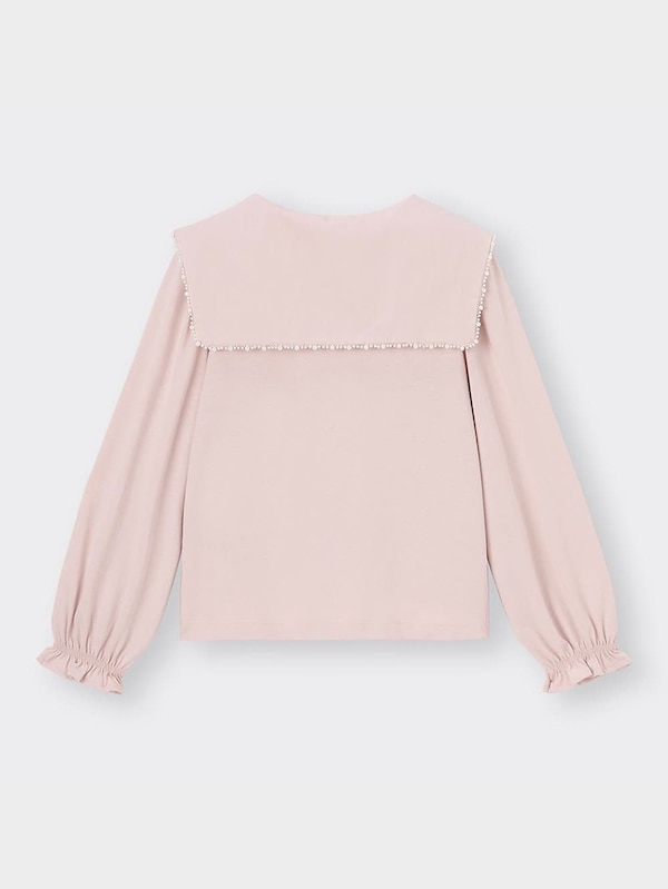 GIRLSパールカラーカットソーブラウス(長袖)