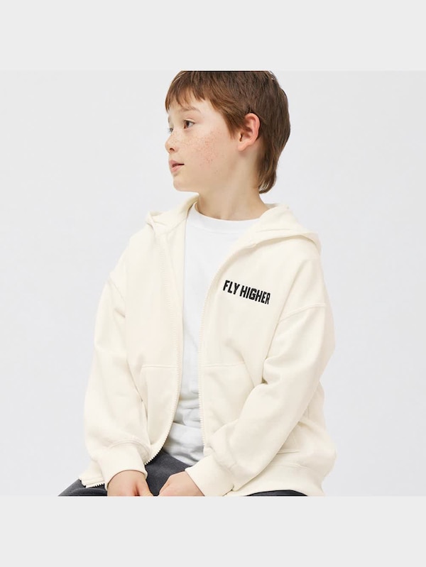 KIDS(男女兼用)オーバーサイズスウェットフルジップパーカ(長袖)