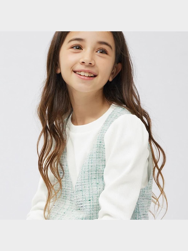 GIRLSリブTセットジャンパードレス(長袖)