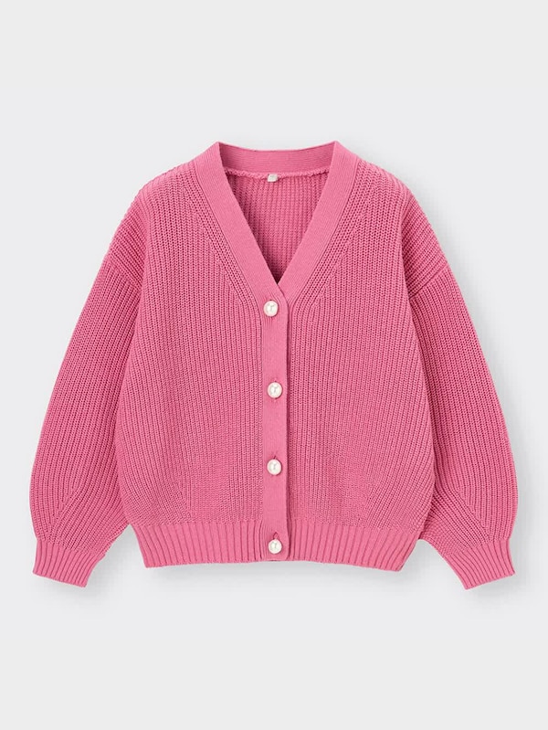 GIRLSパールボタンニットカーディガン(長袖)