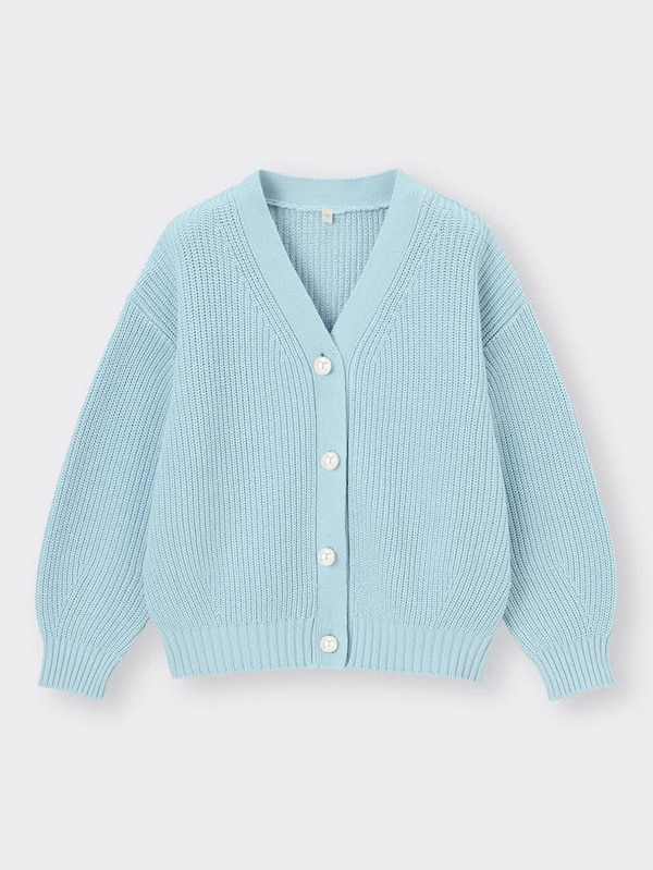 GIRLSパールボタンニットカーディガン(長袖)