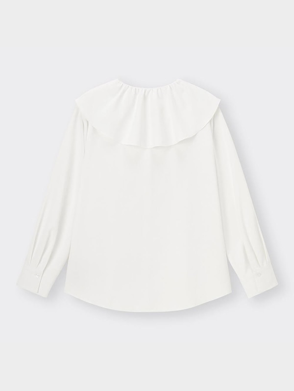 ラッフルカラーブラウス(長袖)