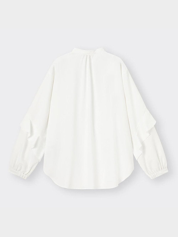 ラッフルスリーブブラウス(長袖)(UVカット機能付き)