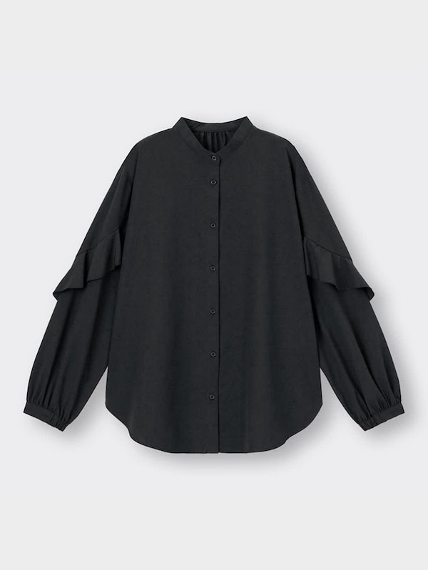 ラッフルスリーブブラウス(長袖)(UVカット機能付き)