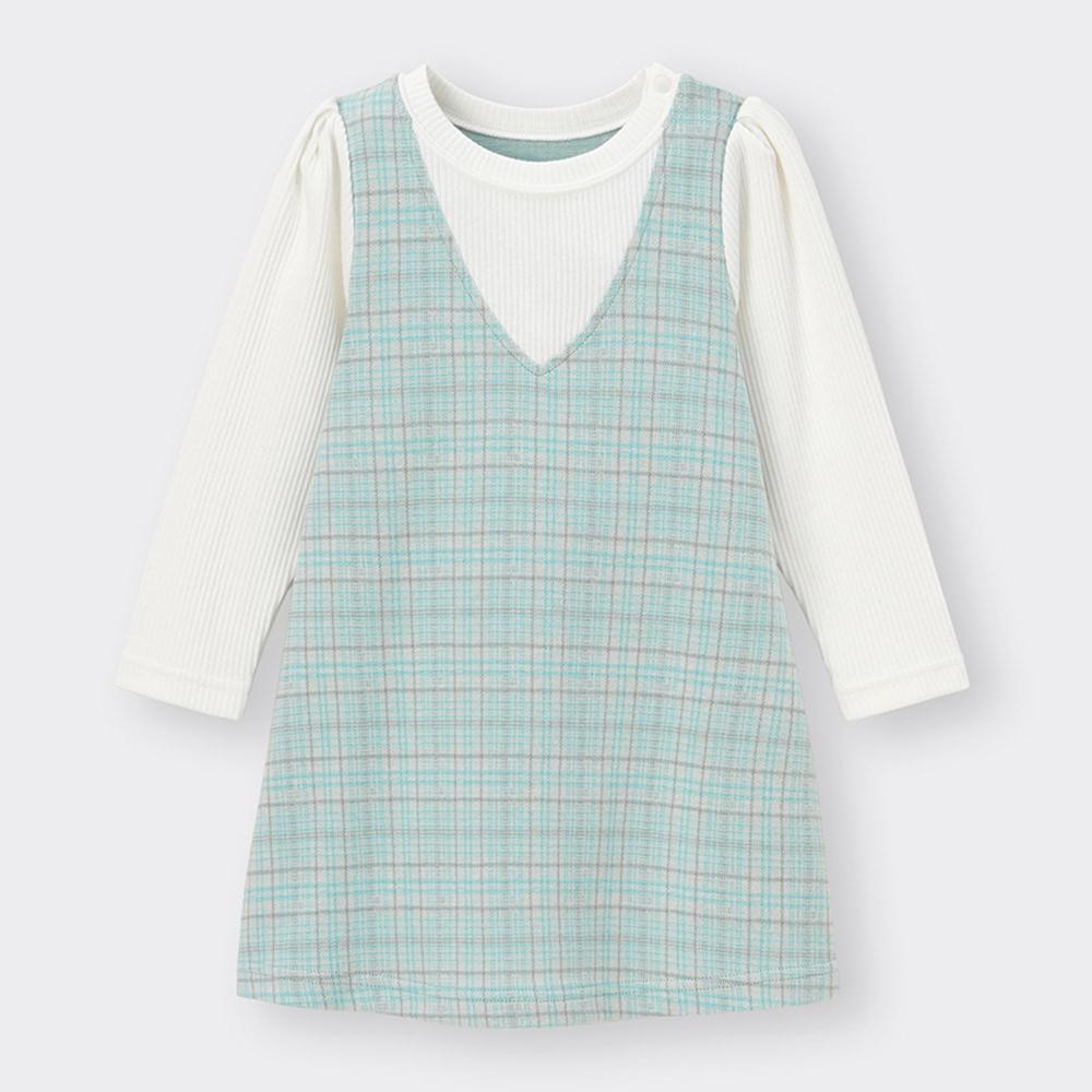 BABY(TODDLER)GIRLSTシャツコンビジャンパードレス(長袖)+E