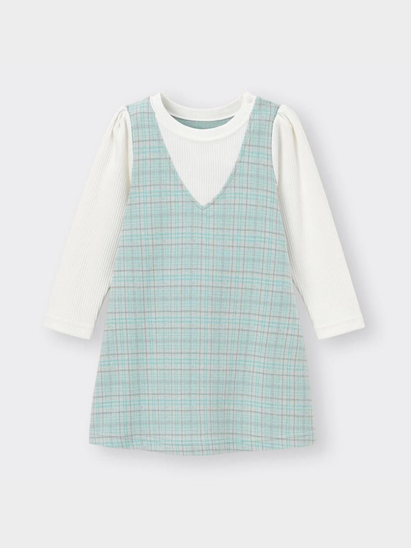 BABY(TODDLER)GIRLSTシャツコンビジャンパードレス(長袖)+E