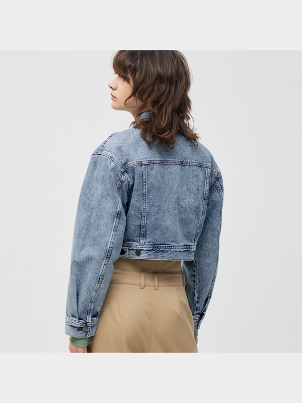 ��デニムクロップドジャケット
