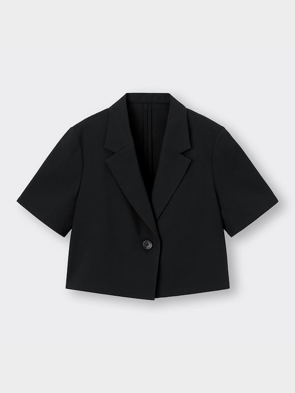 ハーフスリーブクロップドジャケット(セットアップ可能)