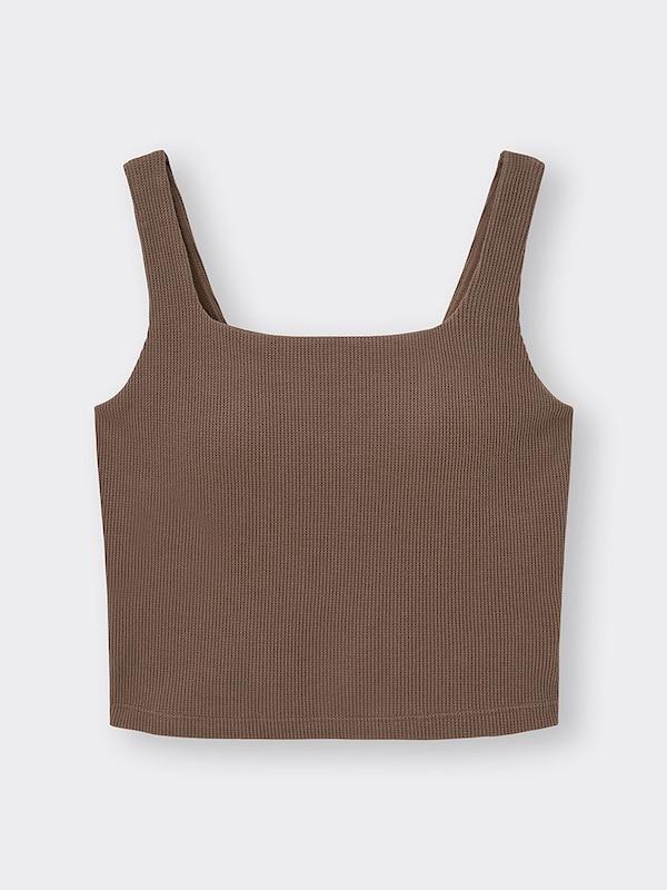 ブラフィールクロップドワッフルスクエアネックタンクトップ