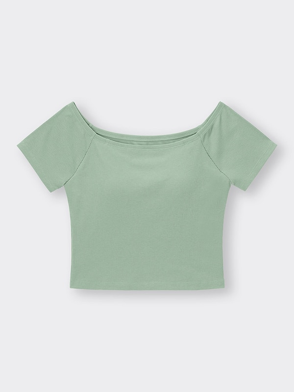 ブラフィールクロップドオフショルダーT(半袖)