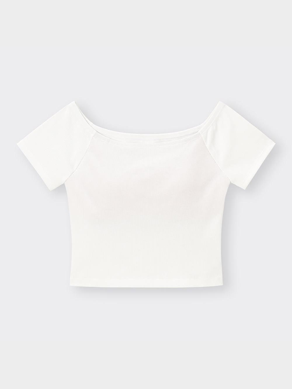 GU公式 | ブラフィールクロップドオフショルダーT(半袖)