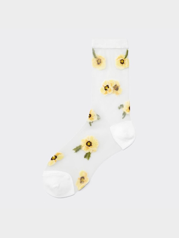 シアークルーソックス(フラワー)