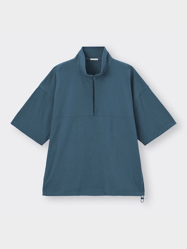 ハーフジッププルオーバー(5分袖)