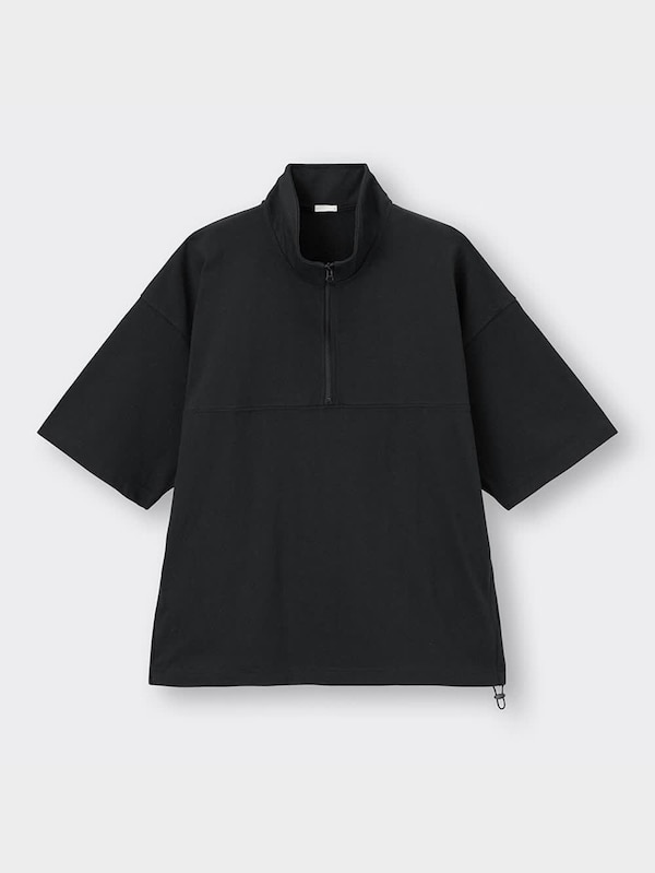 ハーフジッププルオーバー(5分袖)