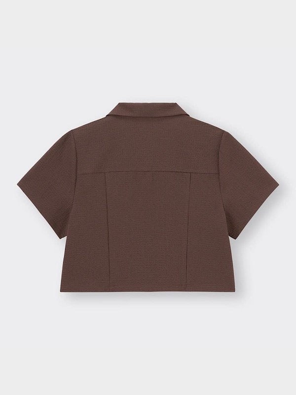 テクスチャーオープンカラーシャツ(半袖)