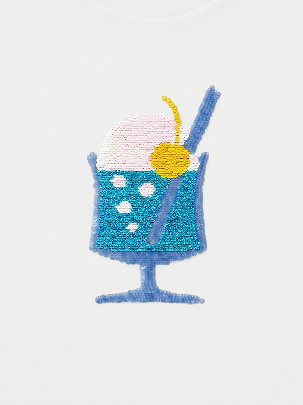 GIRLSスパンコールT(半袖)(クリームソーダ)