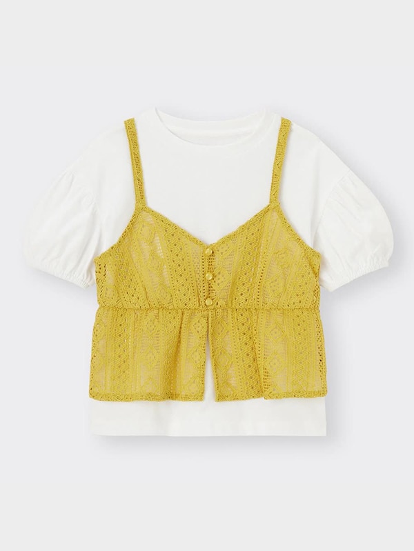 GIRLSレースキャミソールセットT(半袖)