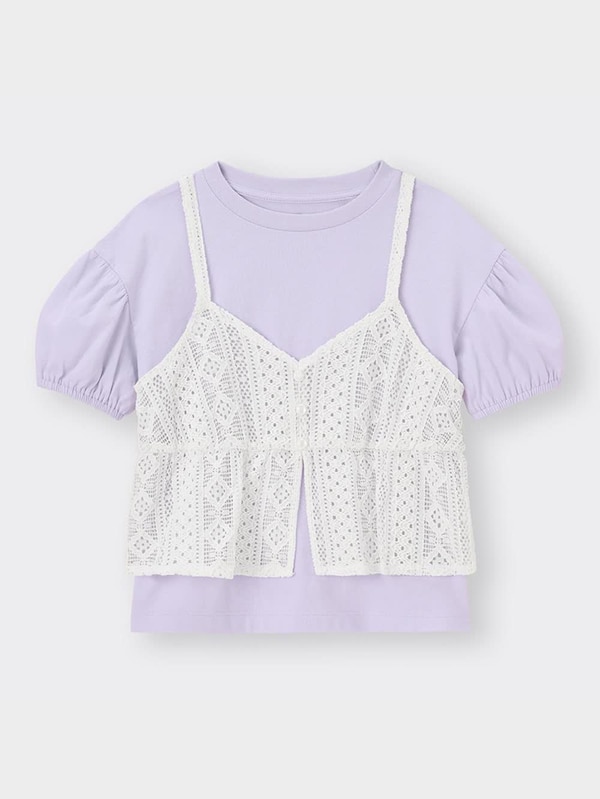 GIRLSレースキャミソールセットT(半袖)