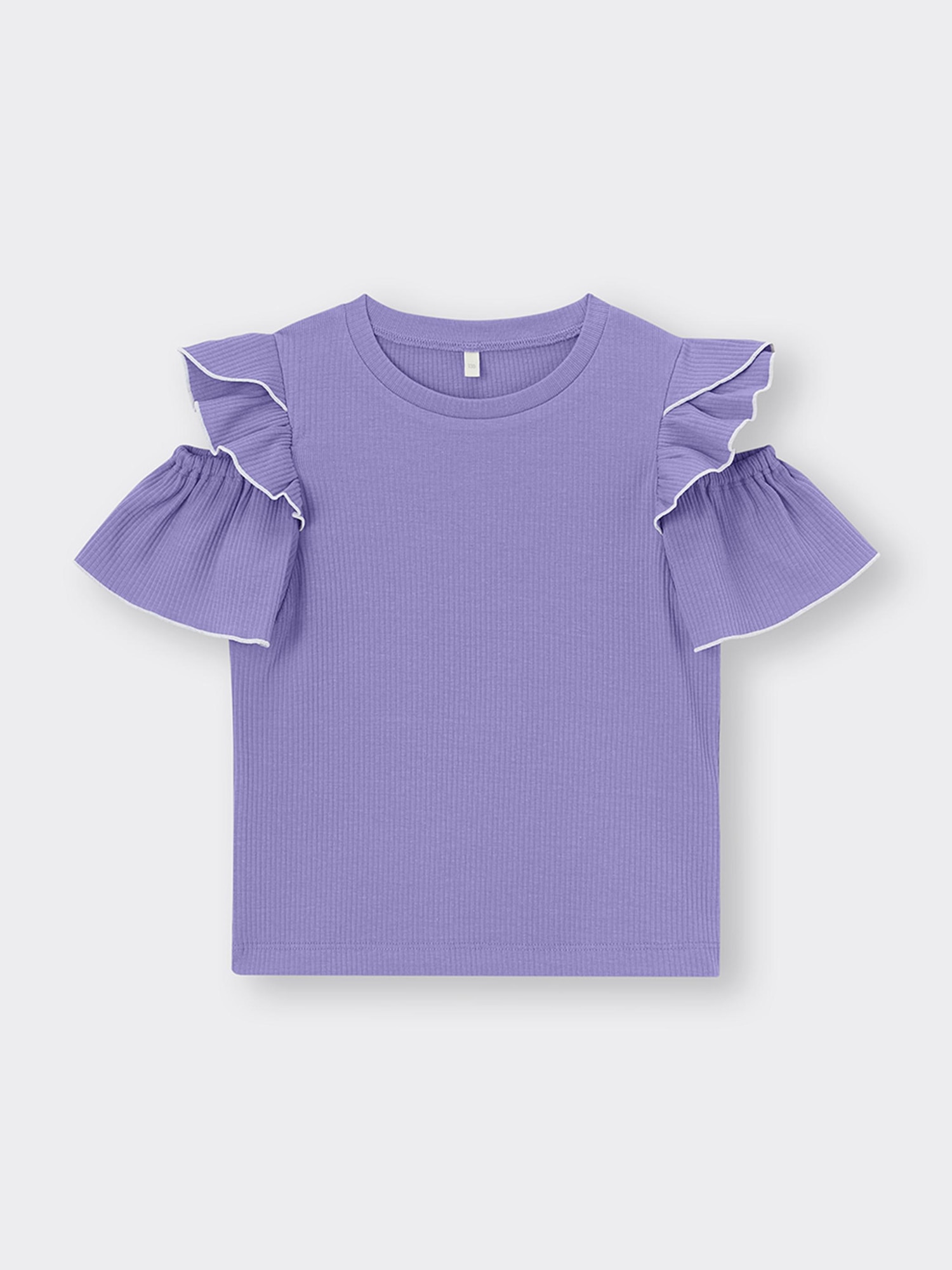 GU公式 | GIRLSオープンショルダーリブフリルT(半袖)