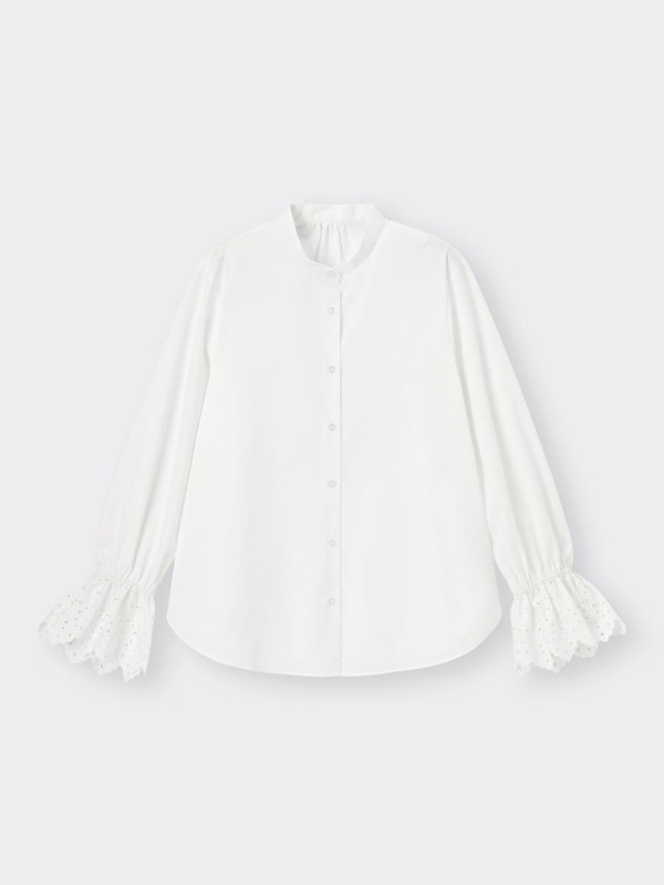 レースコンビネーションブラウス(長袖)Z+E