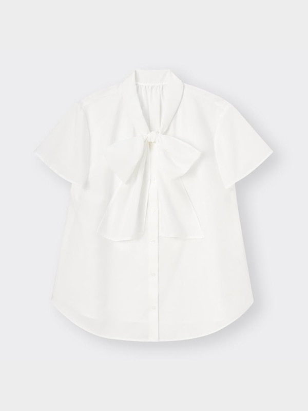 シアーボウタイブラウス(半袖)Z+E